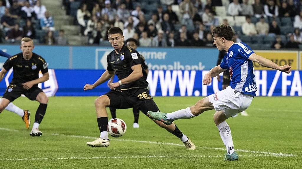 Später Dämpfer für die Grasshoppers: Luzerns Pius Dorn bedient in der 89. Minute Adrian Grbic, der zum 1:1 einschiebt