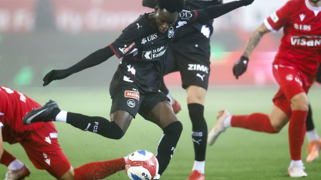 Aliou Baldé traf für den FC St. Gallen Mitte der ersten Halbzeit zum 1:0