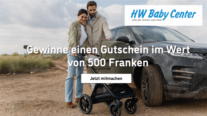 Gewinne einen von drei 500-Franken-Gutscheinen für einen Kinderwagen