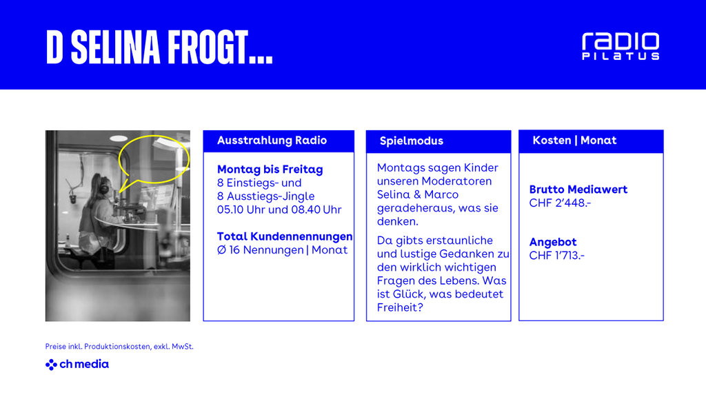Radio Pilatus Sponsoring d Selina frogt 2025