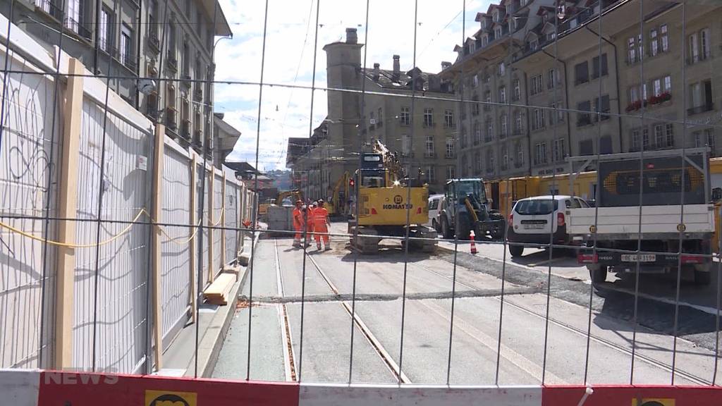 Zytglogge-Baustelle: Jetzt kommen die Gleise raus