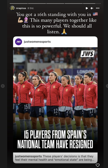 Bildschirmfoto Rapinoe Spanien Fussball