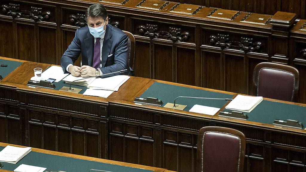 Giuseppe Conte, Ministerpräsident von Italien, vergangene Woche im Parlament. Foto: Roberto Monaldo/LaPresse/AP/dpa
