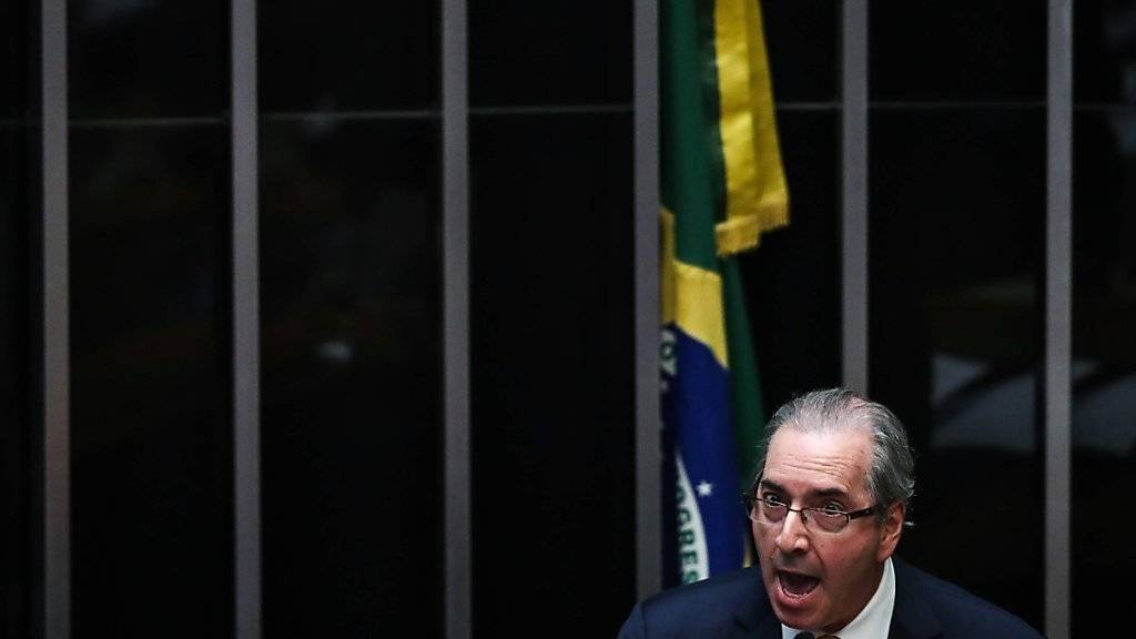 Wehrt sich vergebens: Das Unterhaus des brasilianischen Kongresses entzieht dem Ex-Parlamentspräsidenten Eduardo Cunha sein Mandat.