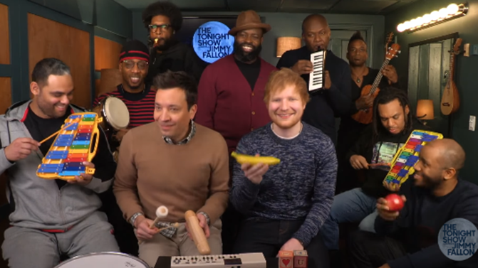Ed Sheeran und die Bananen-Rassel