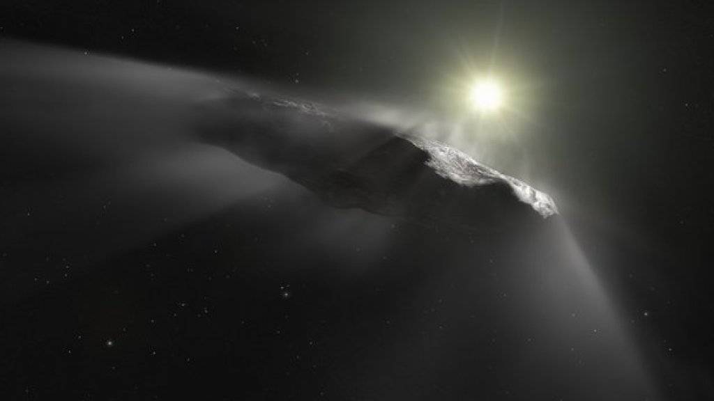 Künstlerische Impression des Kometen Oumuamua, des ersten interstellaren Besuchers in unserem Sonnensystem. Nun ist ein zweiter solcher fremder Wanderer zu Besuch gekommen: der Komet C/2019 Q4. (Archivbild)