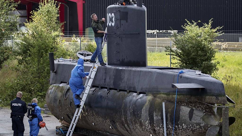 Madsens U-Boot wird von dänischen Kriminaltechnikern untersucht (Aufnahme vom August 2017).