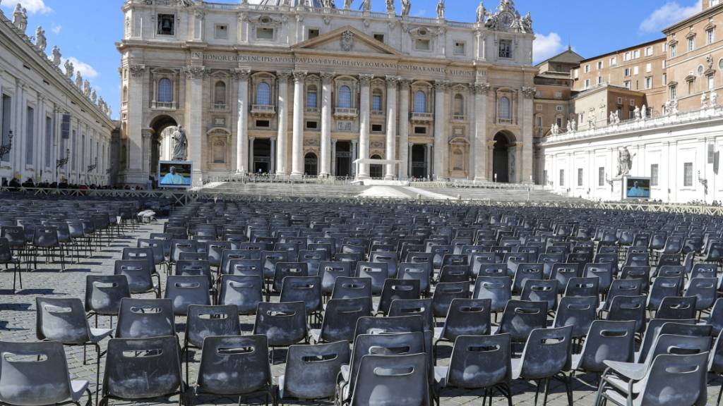 So wird der Petersplatz im Vatikan auch an Ostern aussehen: Papst Franziskus zelebriert die Feierlichkeiten unter Ausschluss der Gläubigen.