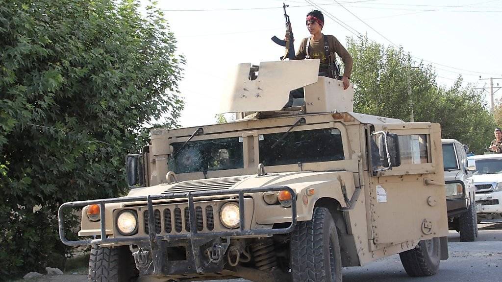 Afghanische Sicherheitskräfte in der Provinz Kundus im August: Schon damals mussten sie eine Offensive der Taliban zurückschlagen. (Archivbild)