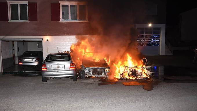 Drei parkierte Autos ausgebrannt