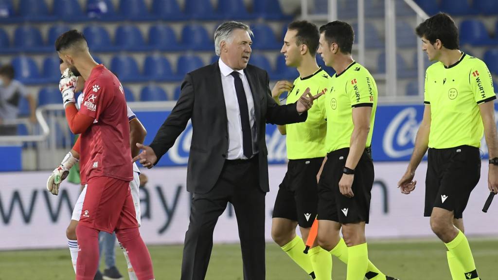 Carlo Ancelotti hatte nach dem Spiel trotz dem 4:1-Sieg Gesprächsstoff für eine Unterhaltung mit den Schiedsrichtern