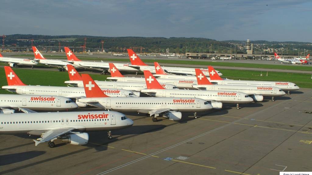 Swissair grounded am Flughafen Zürich