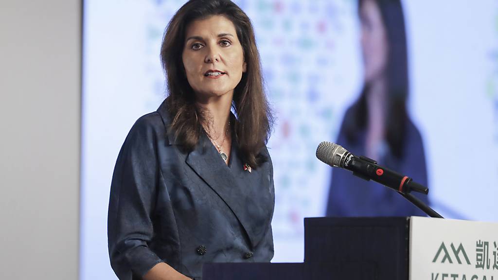 ARCHIV - Nikki Haley, ehemalige Botschafterin der Vereinigten Staaten bei den Vereinten Nationen, hält eine Rede während des Ketagalan Forums. Foto: Chiang Ying-ying/AP/dpa