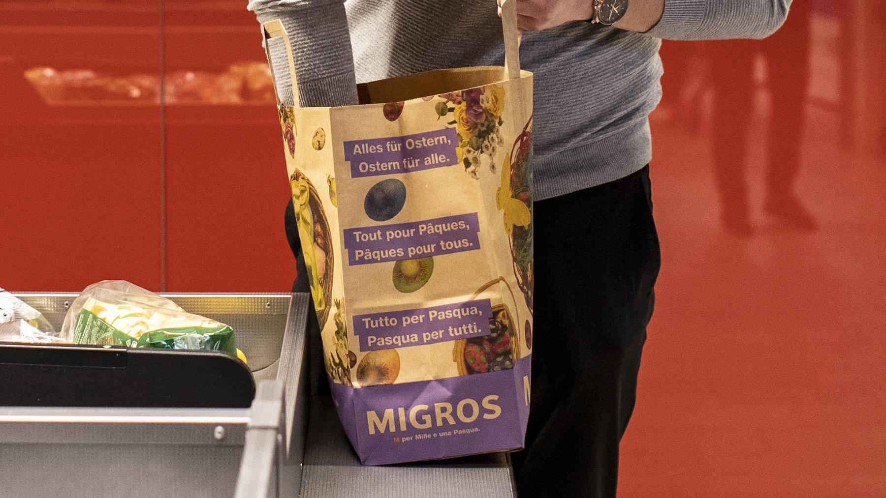 Migros Einkaufen Tasche Papiertasche