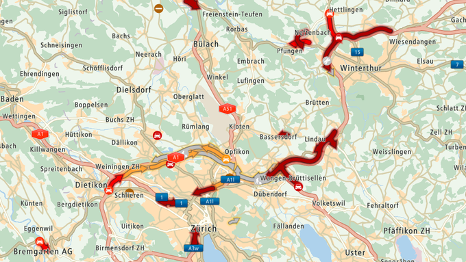 Zwei Unfälle vor Zürich