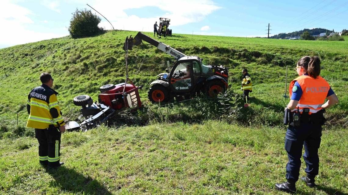 Der Landwirt verunfallte in steilem Gelände.