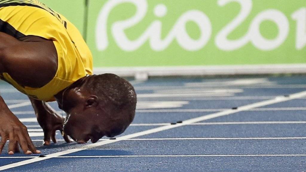 Der jamaikanische Sprinter Usain Bolt nach dem 200-Meter-Final bei den Olympischen Sommerspielen 2016 in Rio de Janeiro. (Archivbild)