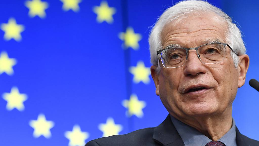 Josep Borrell, EU-Außenbeauftragter, spricht während einer Pressekonferenz im Gebäude des Europäischen Rats. Foto: John Thys/Pool AFP/AP/dpa