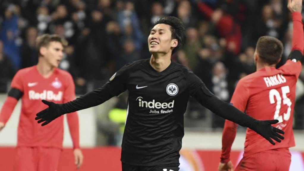 Daichi Kamada war mit drei Toren der Mann des Spiels beim 4:1 von Eintracht Frankfurt gegen Salzburg