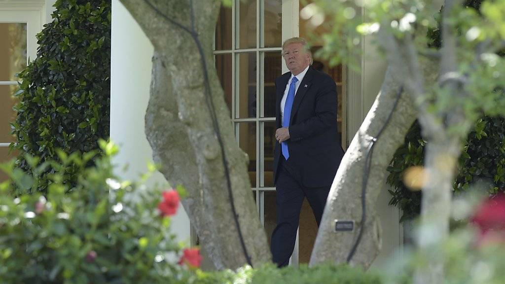 Donald Trump verlässt das Oval Office: Der Secret Service verfügt über keine Aufzeichnungen von Gesprächen des US-Präsidenten im Weissen Haus.