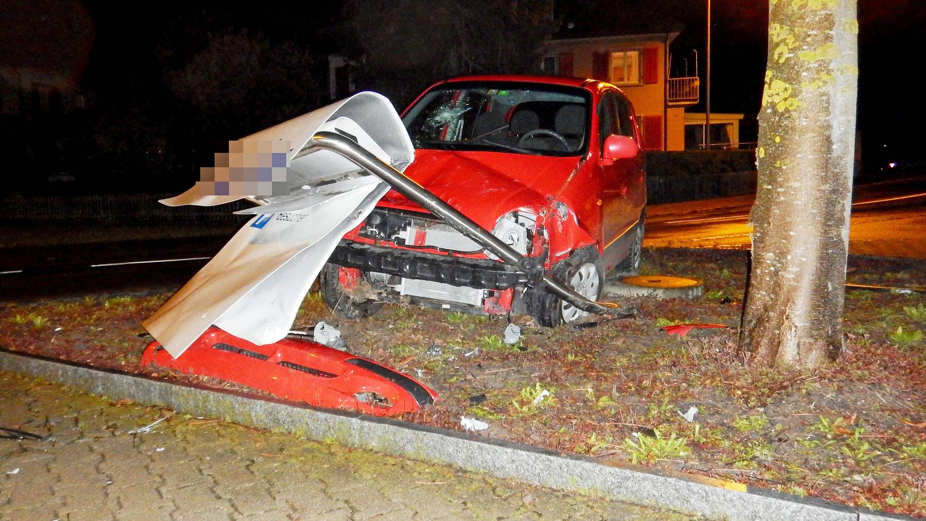 Der Fahrer wurde mittelschwer verletzt.