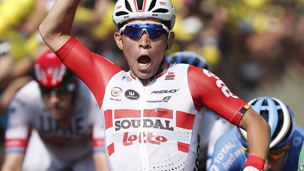 Caleb Ewan bejubelt in Nîmes seinen zweiten Etappensieg im Rahmen der Tour de France