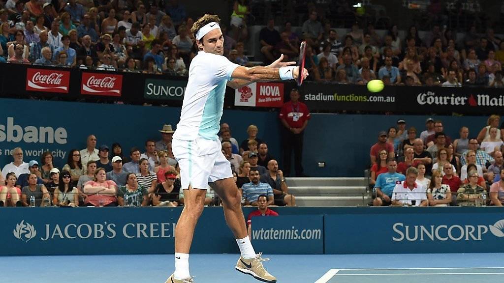 Titelverteidiger Roger Federer steht zum dritten Mal in Folge in Brisbane in den Halbfinals