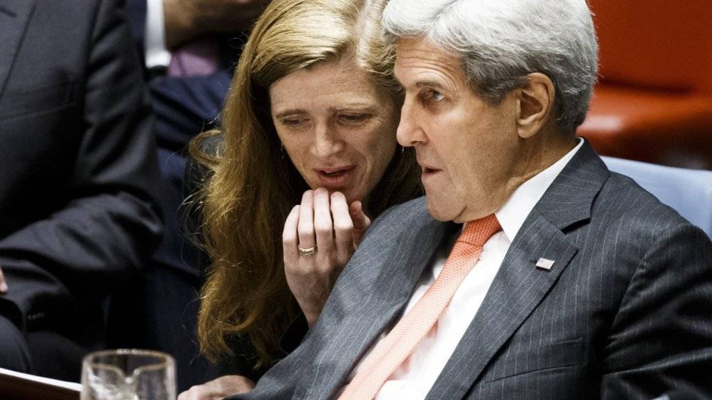 US-Aussenminister John Kerry diskutiert mit UNO-Botschafterin Samantha Power: Auf Initiative der USA und Russlands soll die Syrien-Unterstützergruppe schon heute Donnerstag wieder zusammenkommen, um über Friedenslösungen für Syrien zu debattieren