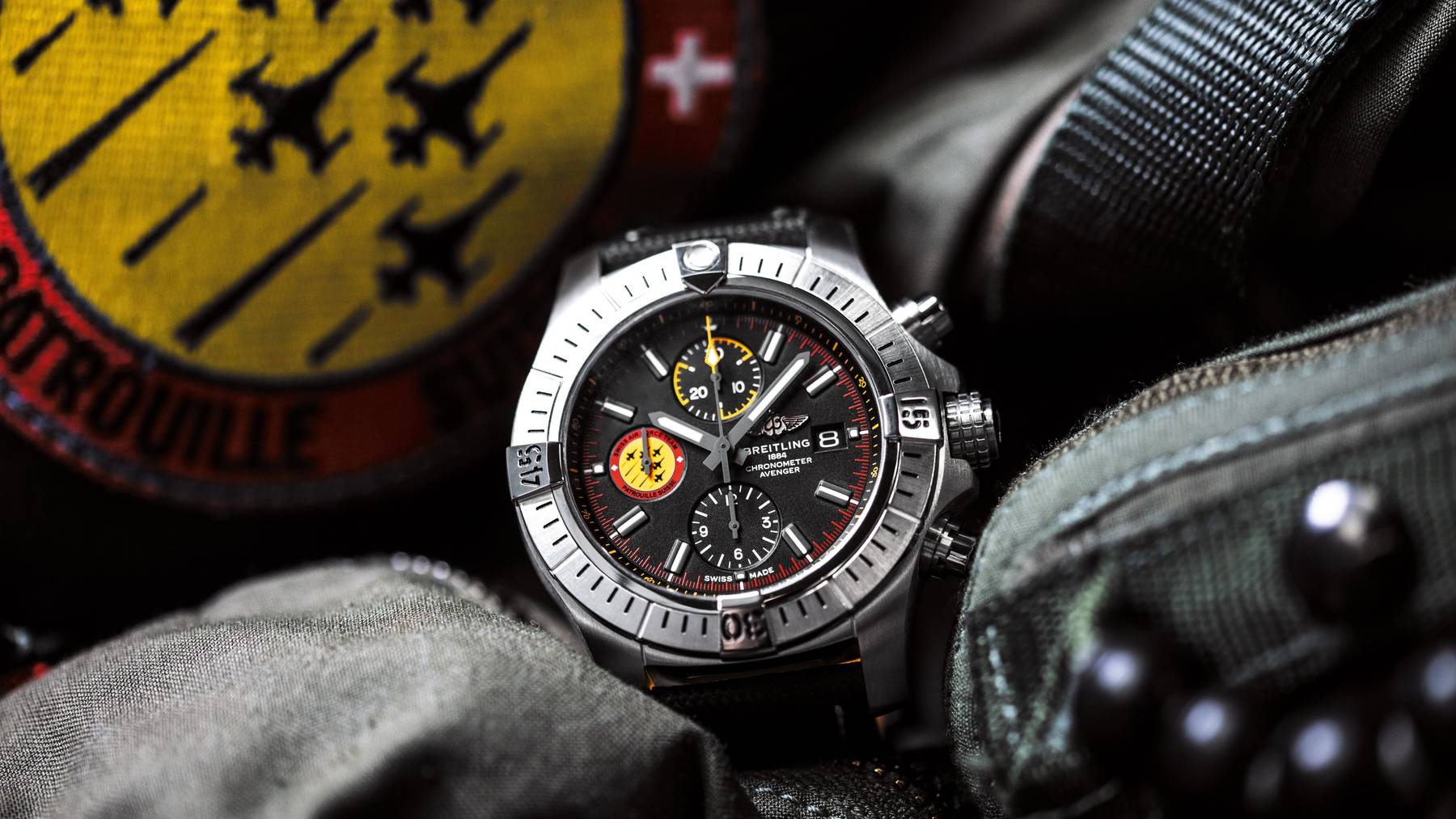 Eine Breitling-Uhr, die zum 55-jährigen Jubiläum der Patrouille Suisse auf den Markt kam.