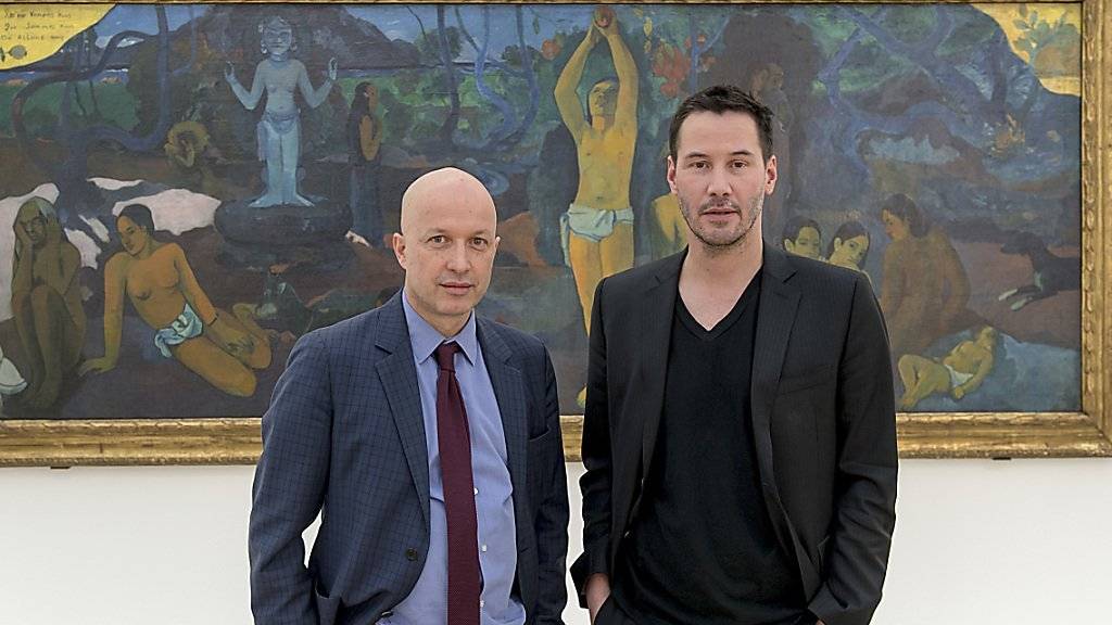 Die Gauguin-Ausstellung bescherte der Fondation Beyeler in Riehen einen neuen Besucherrekord. Auch der Schauspieler Keanu Reeves (rechts) sah sich die Meisterwerke in Begleitung von Museumsdirektor Sam Keller an (Archiv).