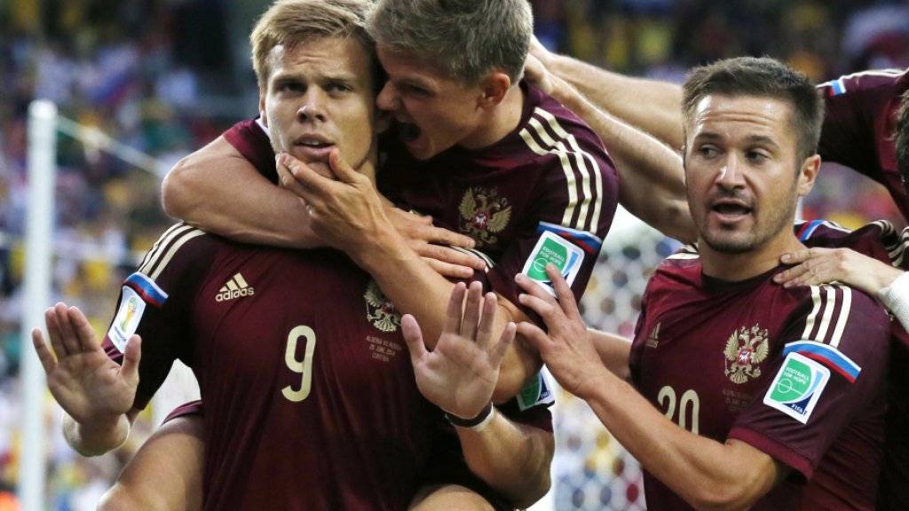 Im Visier der Dopingfahnder: Russlands Fussball-Nationalteam der WM 2014 sieht sich mit Dopinganschuldigungen konfrontiert