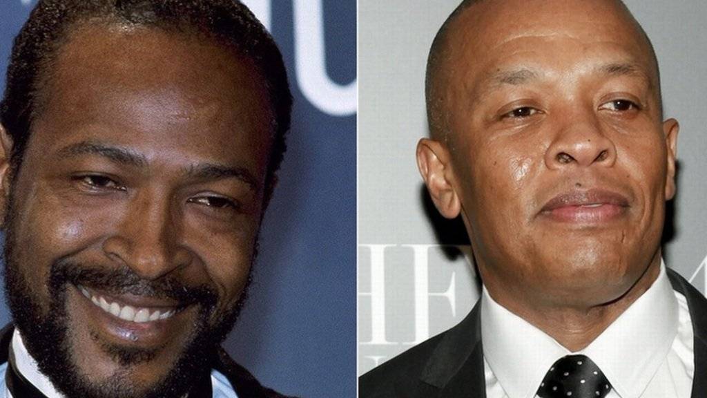 Der Musikproduzent Dr. Dre (r) will das Leben der Soullegende Marvin Gaye (l. 1939-1984) verfilmen. (Archivbilder)