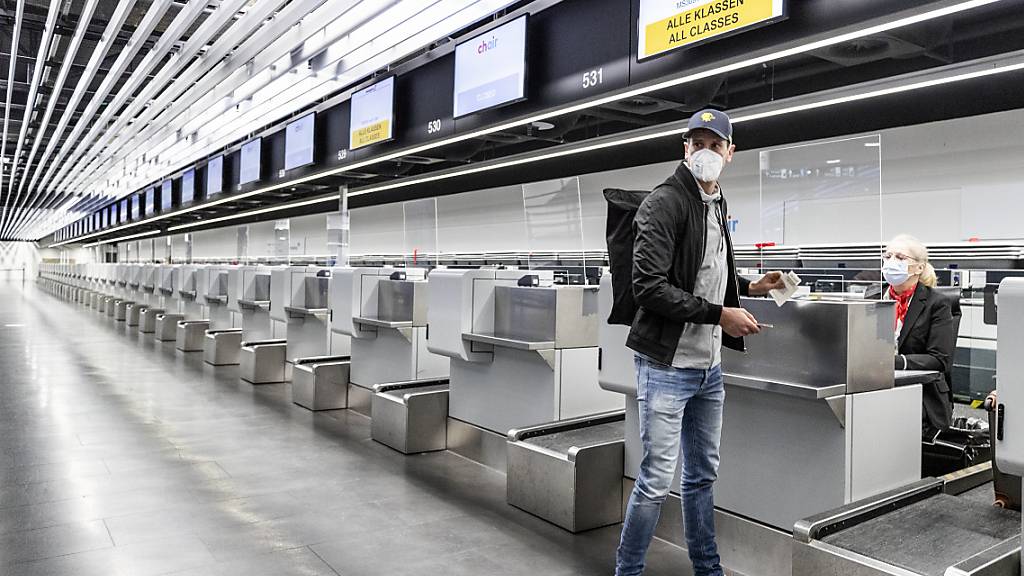 Flughafen Zürich im Januar mit tiefen Passagierzahlen