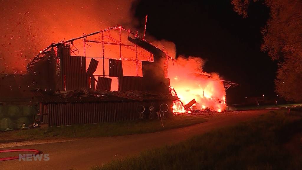 Scheune und Gartenhaus sind zerstört: Zwei Brände in einer Nacht in Kriegstetten