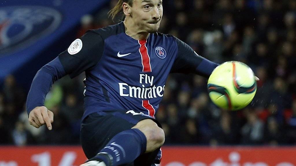 Superstar Zlatan Ibrahimovic schiesst beim 4:0-Sieg von Paris St-Germain gegen Stade Rennes seine Saisontore Nummer 33 und 34