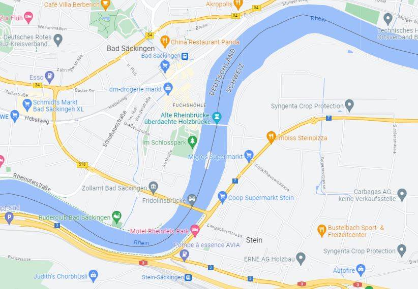 Google Maps Screenshot Bad Säckingen Brücke