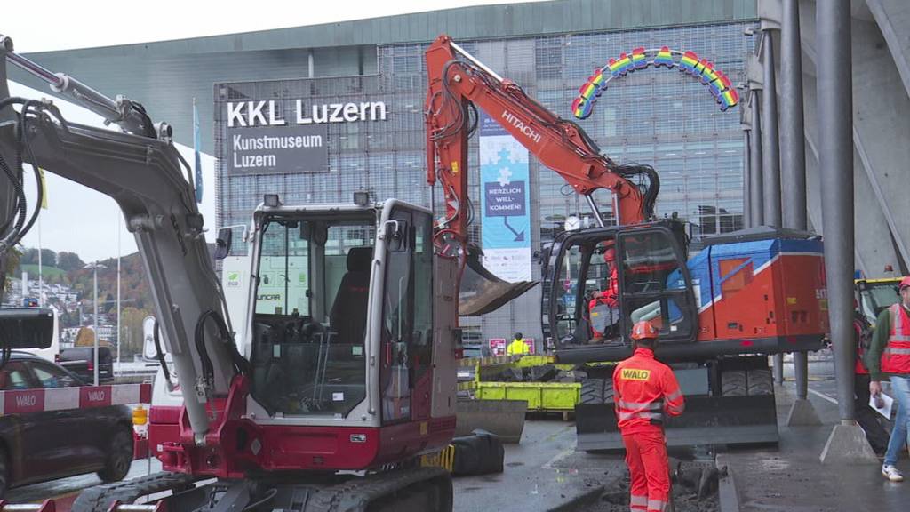 Erste E-Baustelle der Schweiz am Bahnhof Luzern
