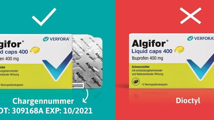 In einzelnen Packungen von Algifor befindet sich ein anderes Medikament.