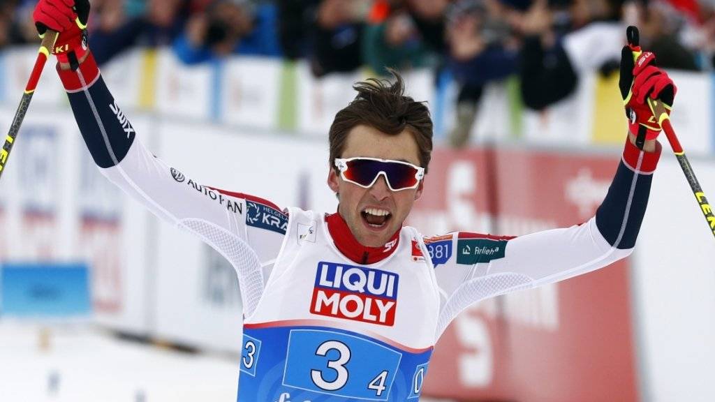 Im Endspurt nicht zu schlagen: Norwegens Schlussläufer Jarl Magnus Riiber