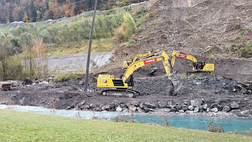 Hälfte des Materials im Glarner Escherkanal nach Erdrutsch entfernt