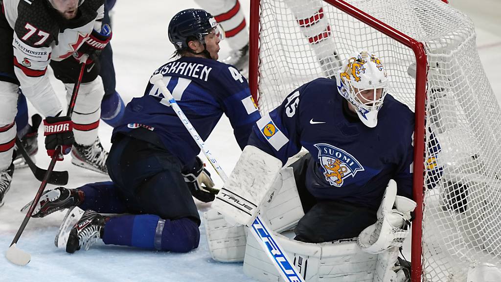Goalie Jussi Olkinuora wurde an der Eishockey-WM 2022 in Tampere Weltmeister und MVP (wertvollster Spielerr)