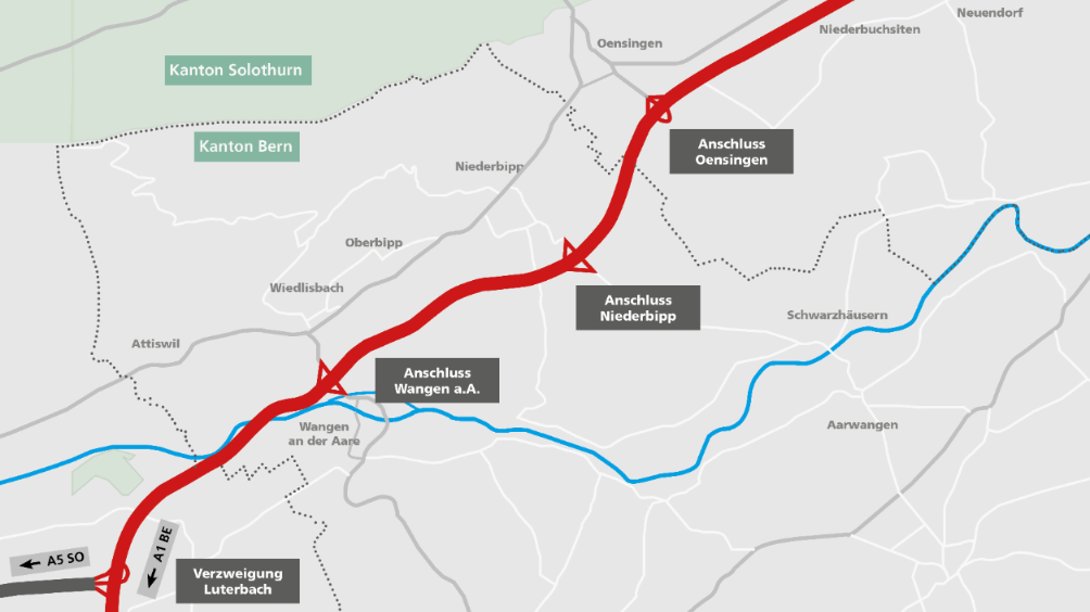 Der Ausbau der Autobahn zwischen der Verzweigung Härkingen und Luterbach verzögert sich.