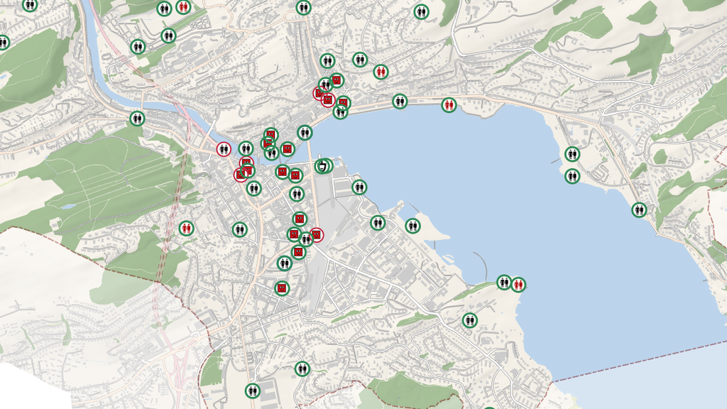 Digitaler Stadtplan zeigt dir den kürzesten Weg zur nächsten Toilette