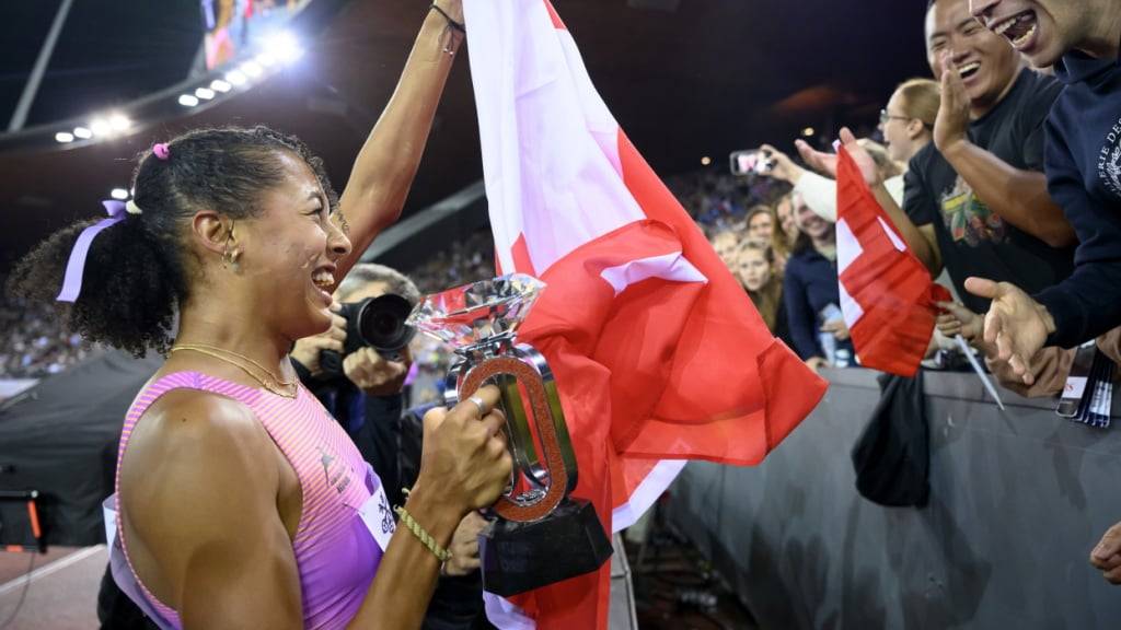 Jubelt Audrey Werro wie hier bei Weltklasse Zürich auch in Tokio mit der Schweizer Fahne? Die Chancen stehen für sie und weitere Swiss-Athletics-Asse gut