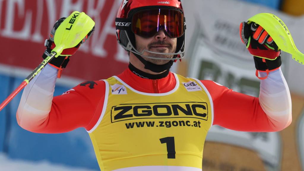 Mit Startnummer 1 auf den 3. Platz: Loïc Meillard in Alta Badia