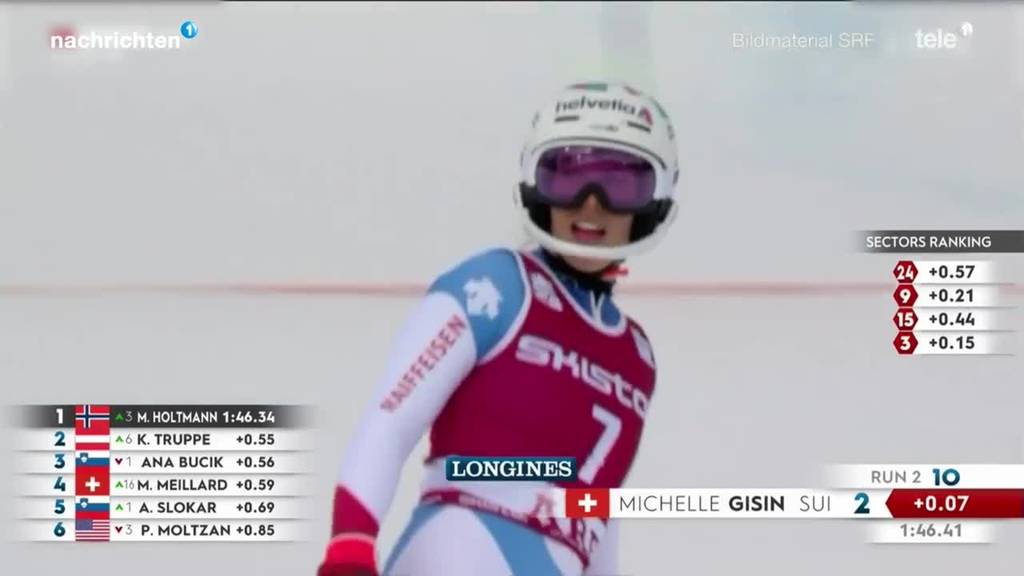 Michelle Gisin fährt aufs Slalom-Podest
