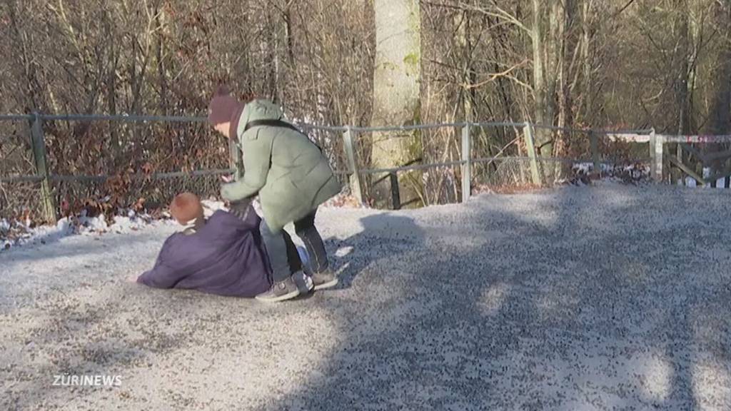 Eisiger Weg: Rutschpartie am Uetliberg