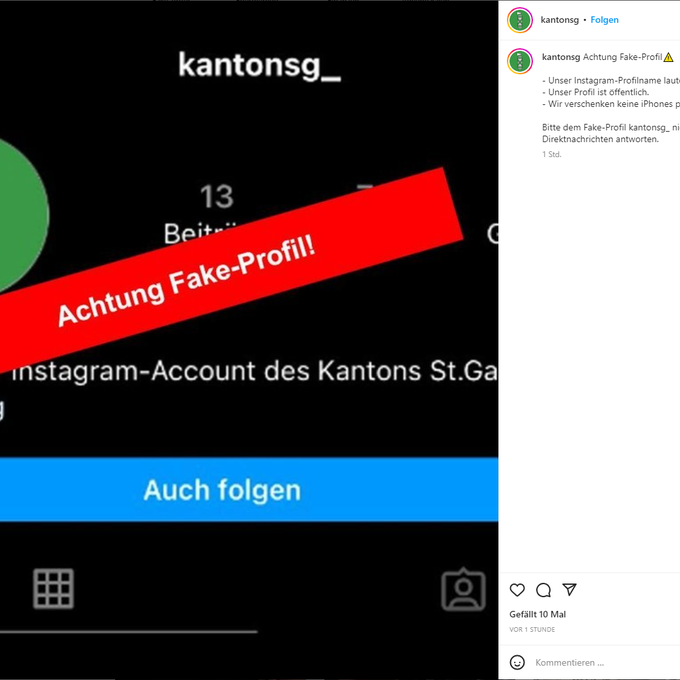 Betrüger verschenken im Namen des Kantons St.Gallen iPhones