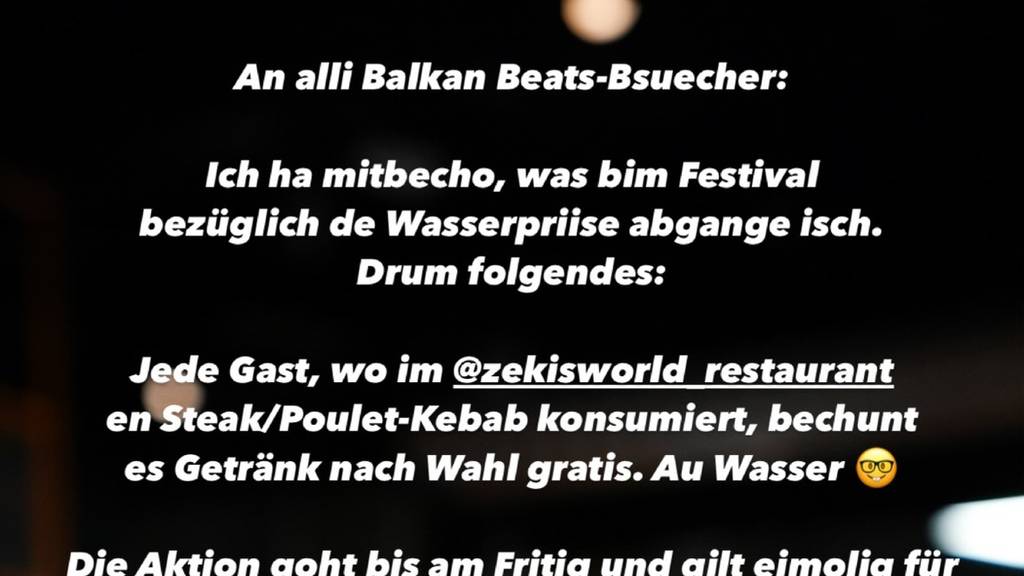 Story Zeki Gratis Getränke Balkan Beats Besucher