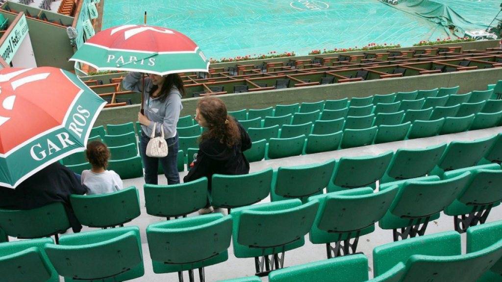 Regen über Paris und den Courts von Roland Garros